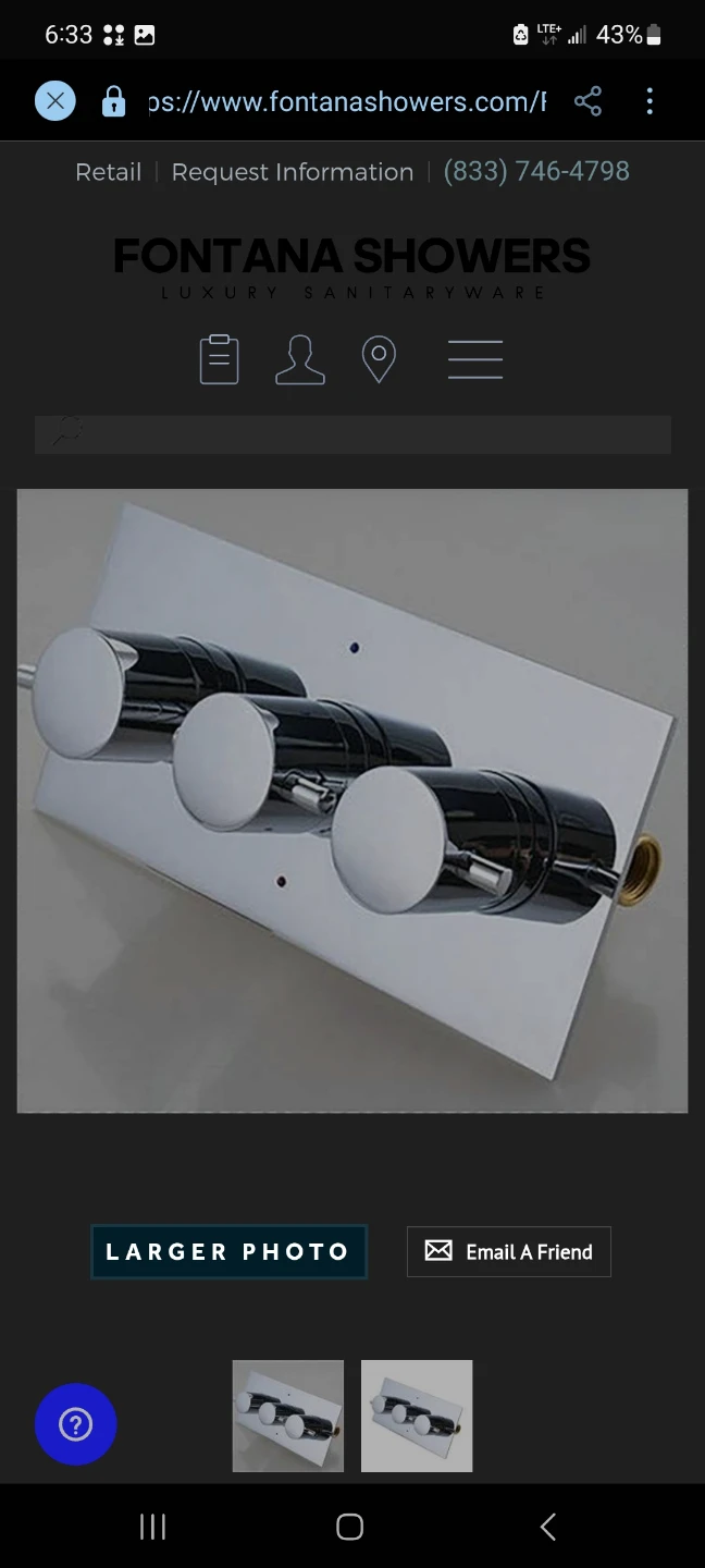 Fontana 3 Dials 3 Ways Thermostatic Mixer Shower Valve Panel - photo 3