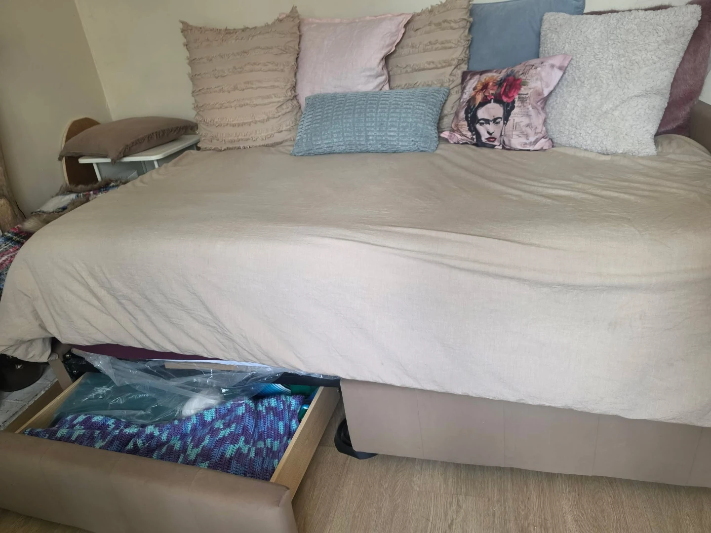 Full/double Size Bed Frame with Storage plus new mattress