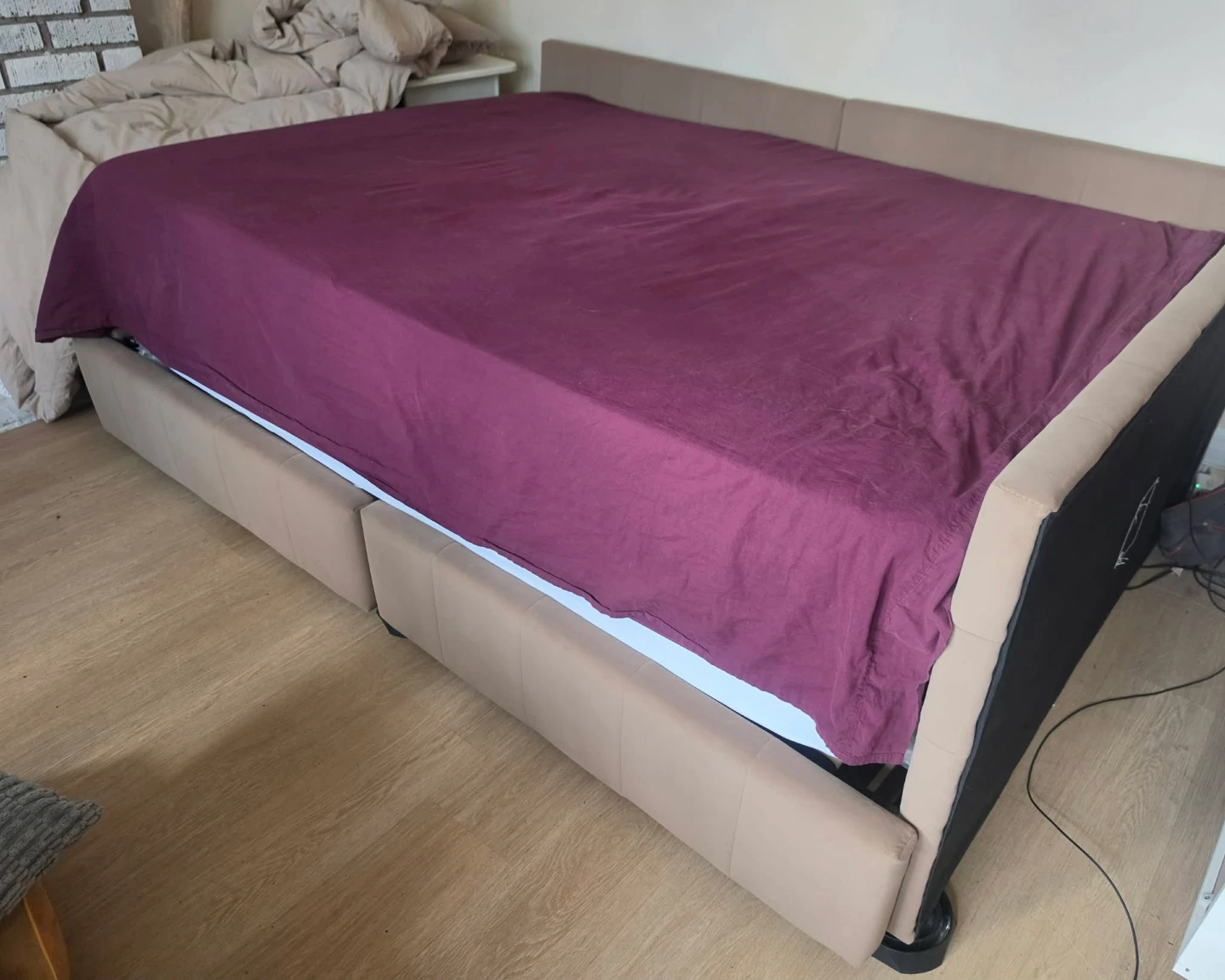 Full/double Size Bed Frame with Storage plus new mattress - photo 3