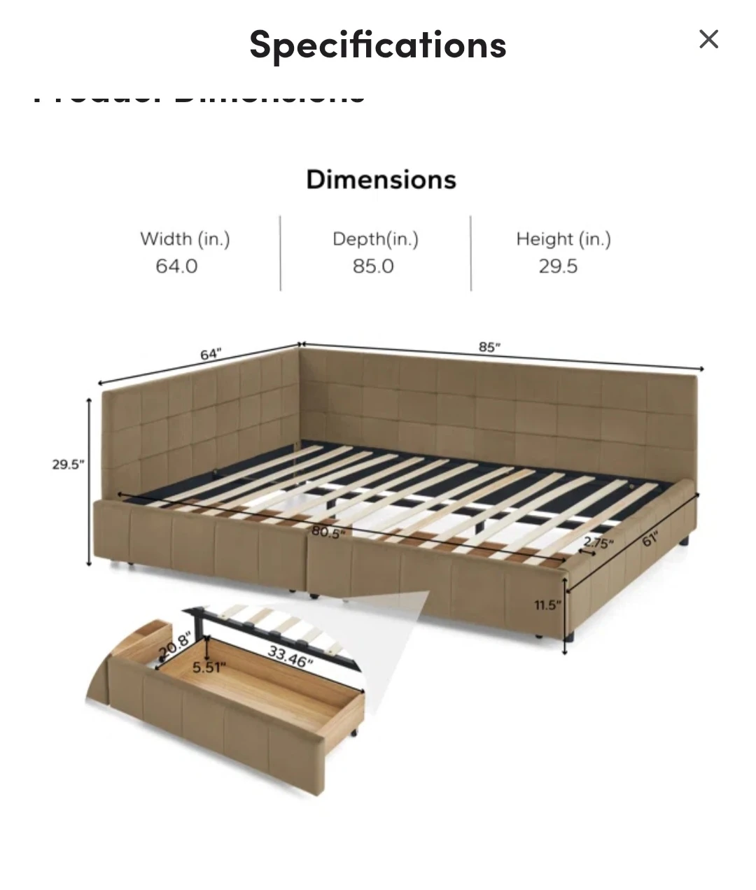 Full/double Size Bed Frame with Storage plus new mattress - photo 5
