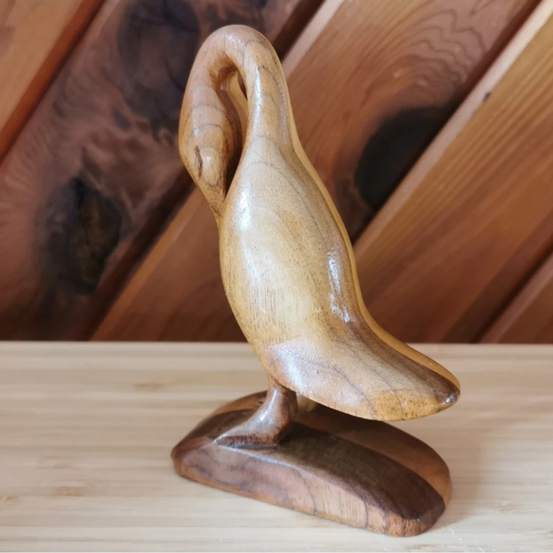 Signed Nova Scotia Hand Carved Wood Bird Folk Art Sculpture - photo 2