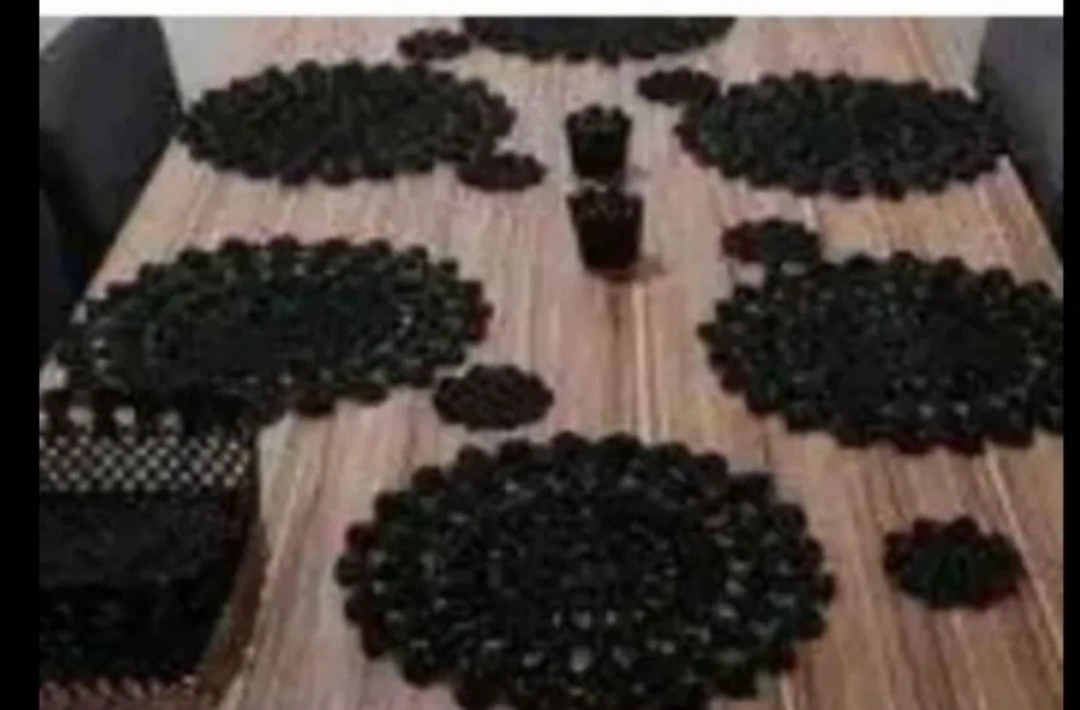 Hand-Crocheted Tablecloth and Coaster Set