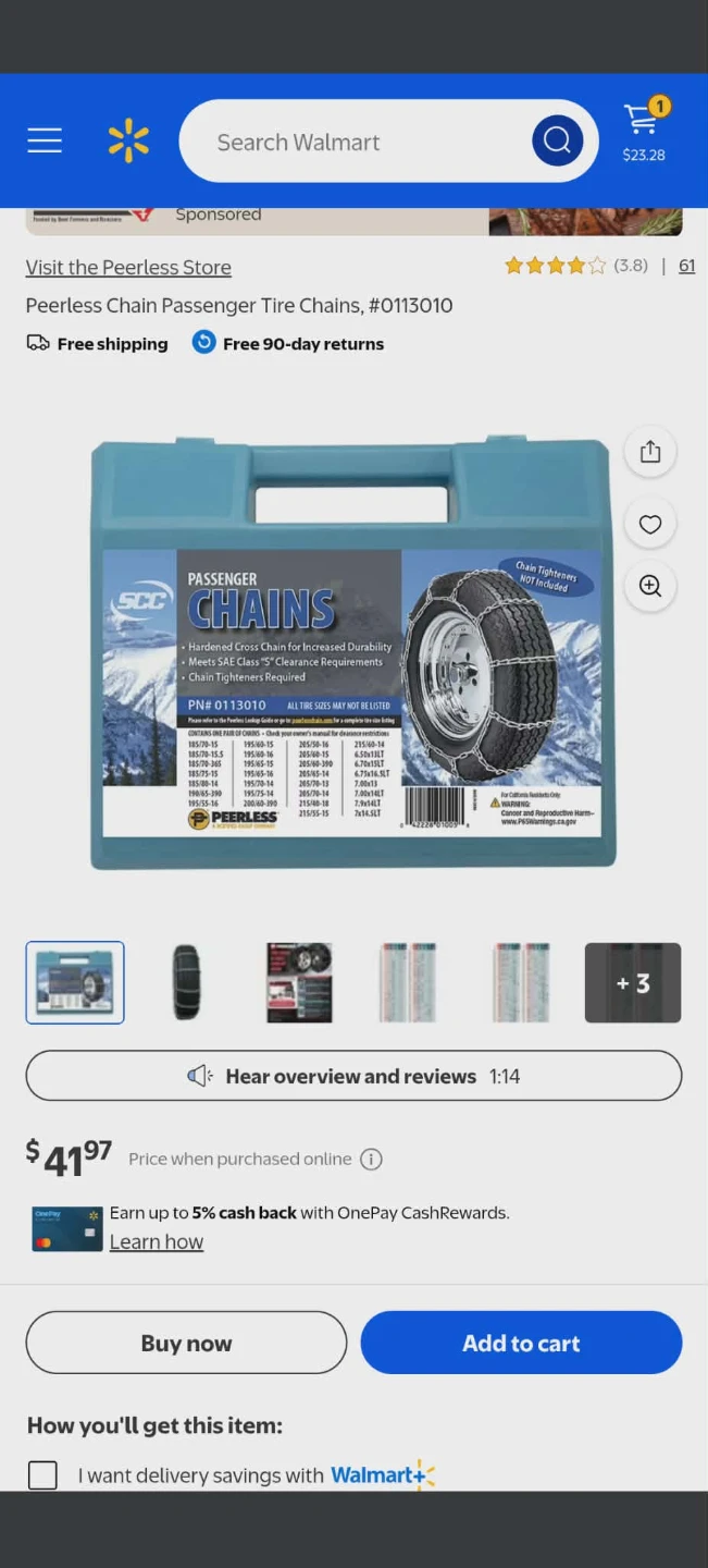 Peerless Passenger Tire Chains #0113010