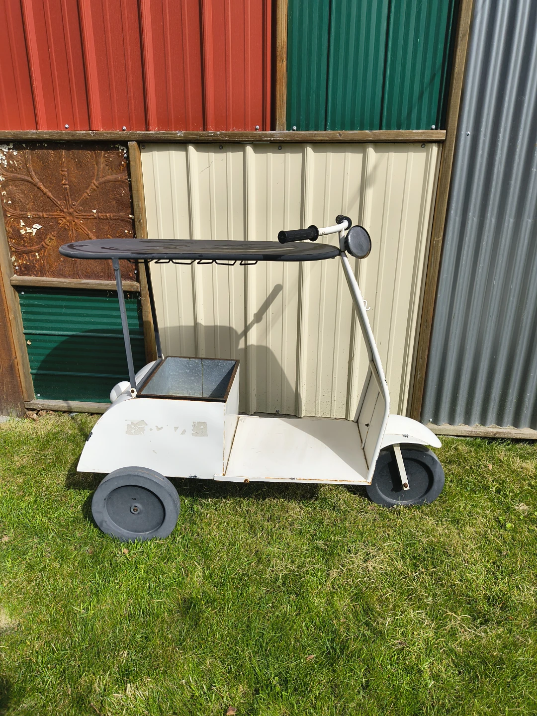 Tin scooter bar cart Garden decor - photo 2