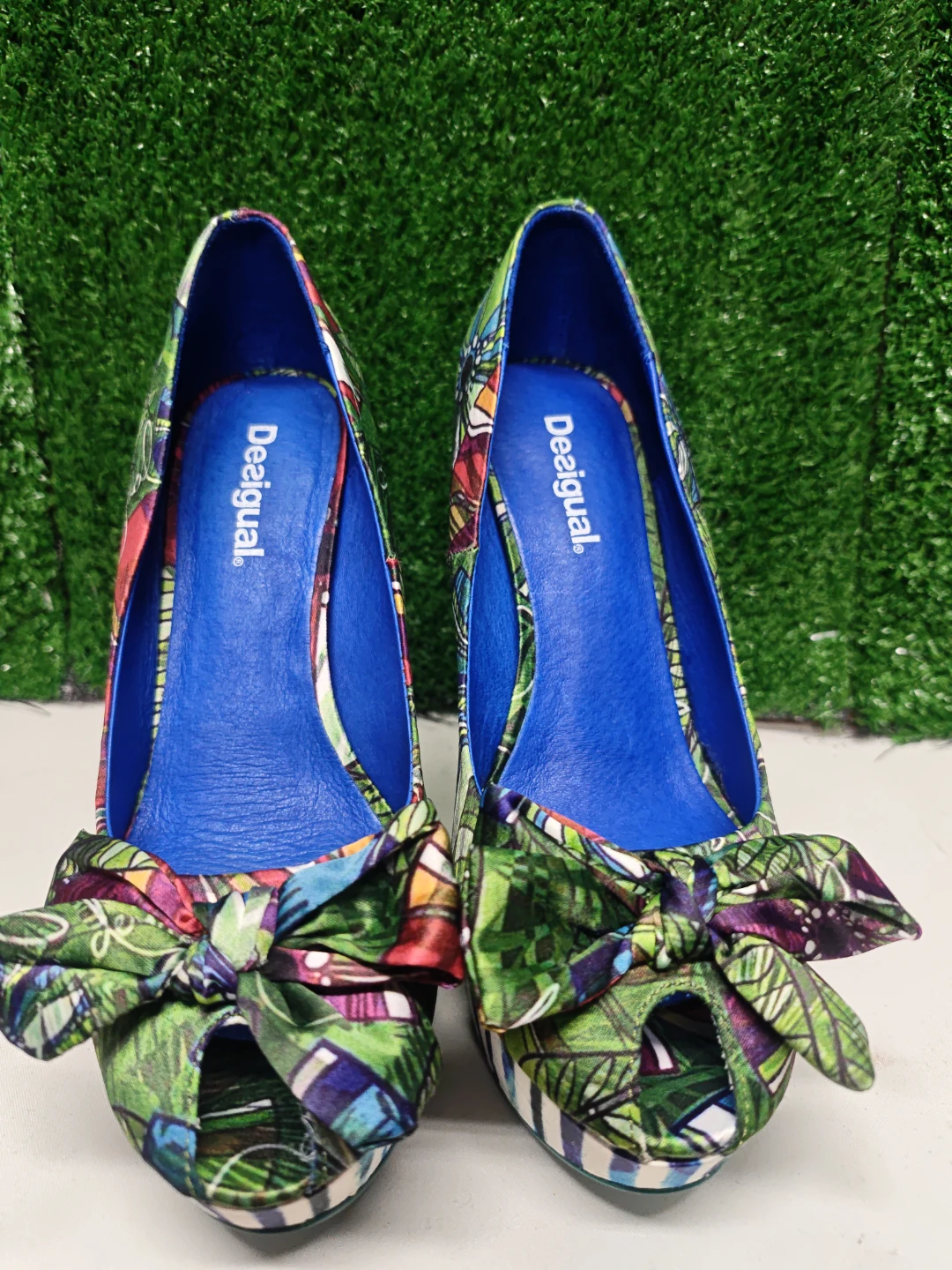 Desigual Peep-Toe Platform Heels - Size 37