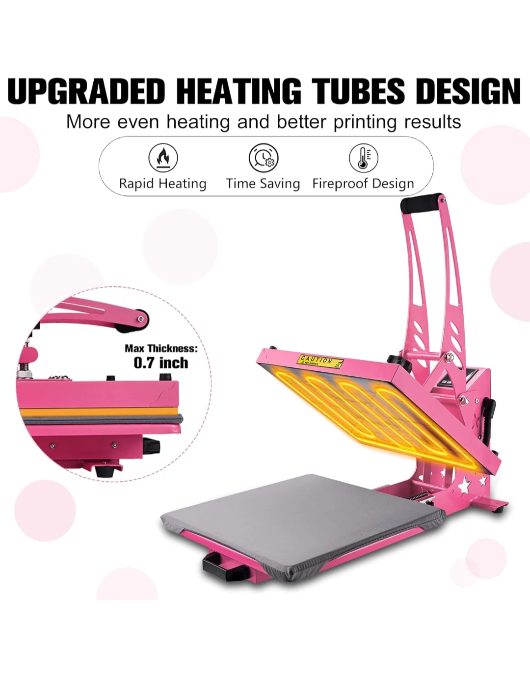 Pink 15"x15" Slide Out Heat Press Machine - photo 3