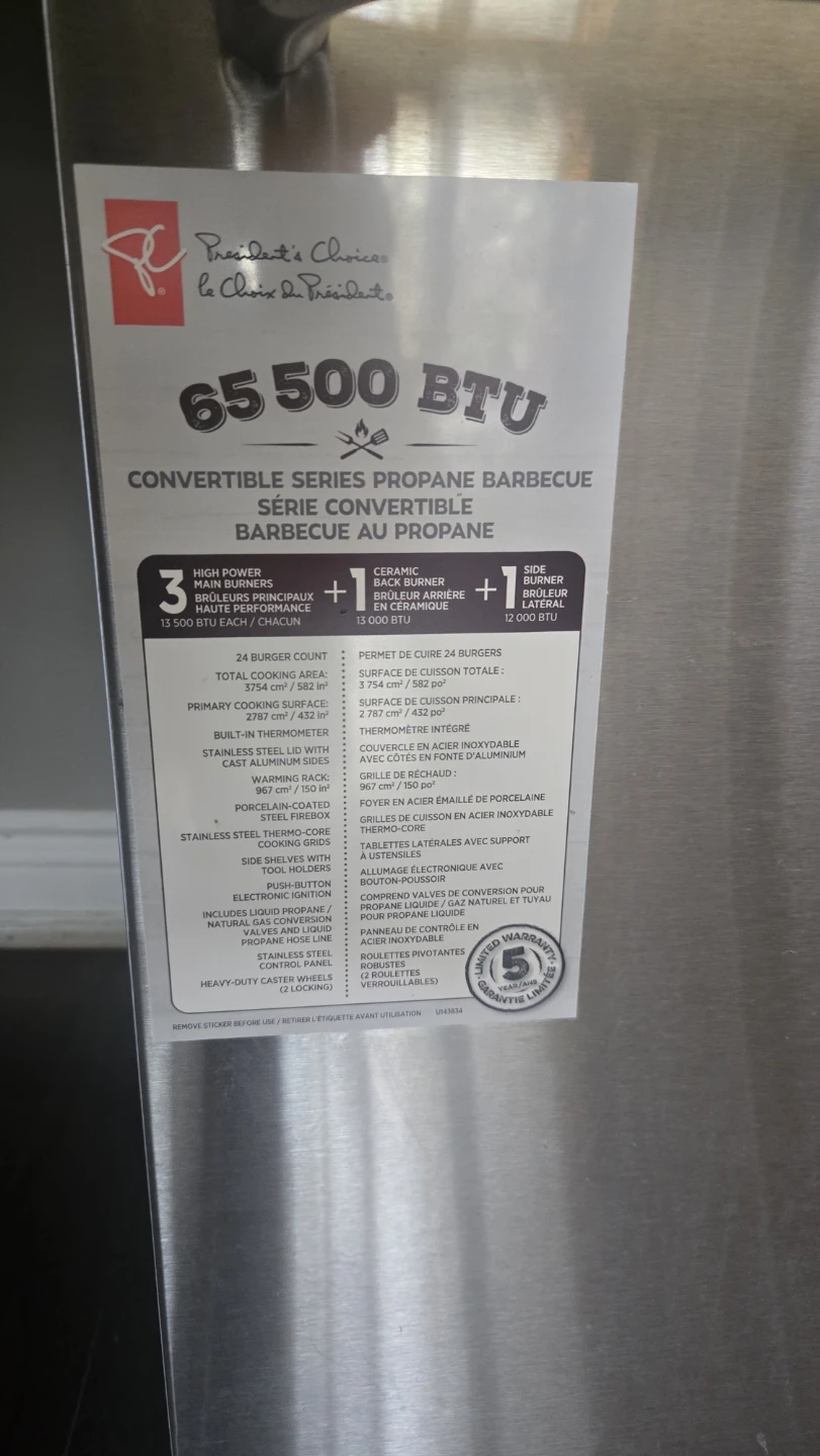 President's Choice 65,500 BTU Propane BBQ - photo 3