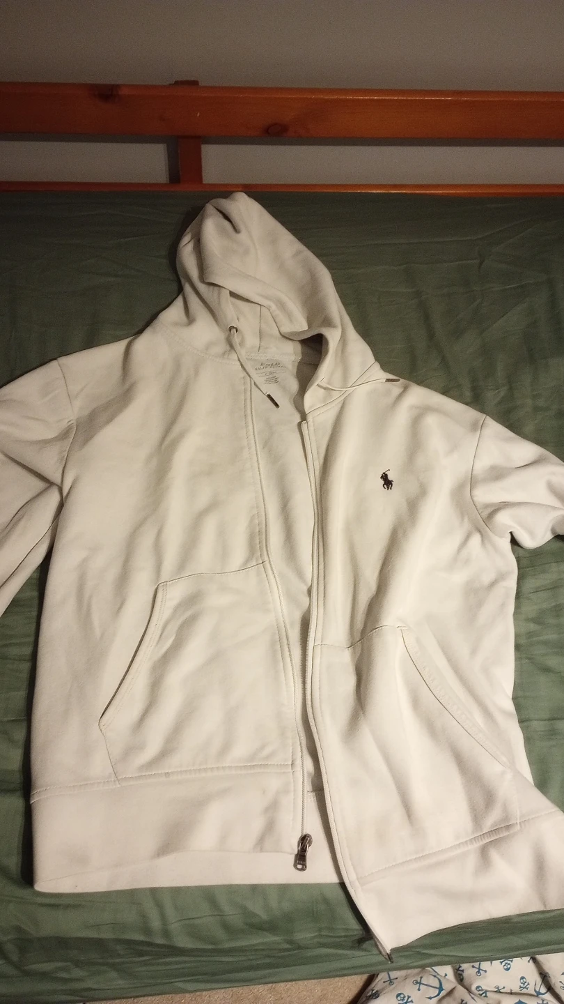 Authentic white polo zip up
