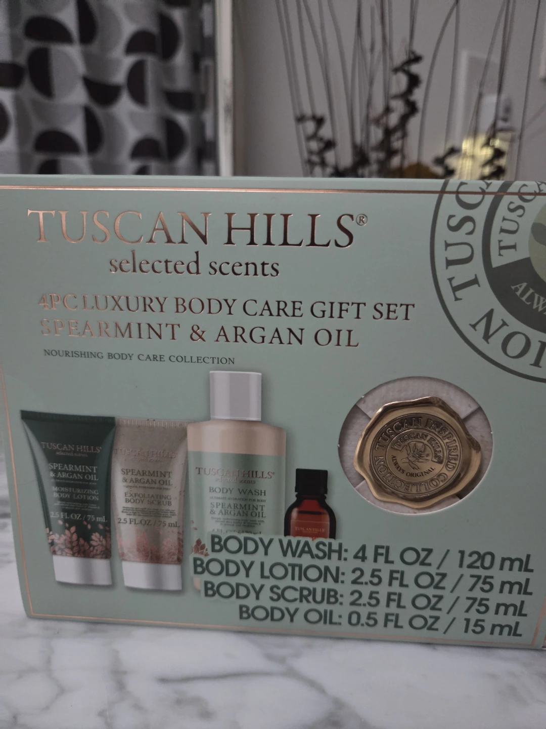 Tuscan Hills 4pc Luxury Body Care Gift Set Spearmint & Argan Oil
