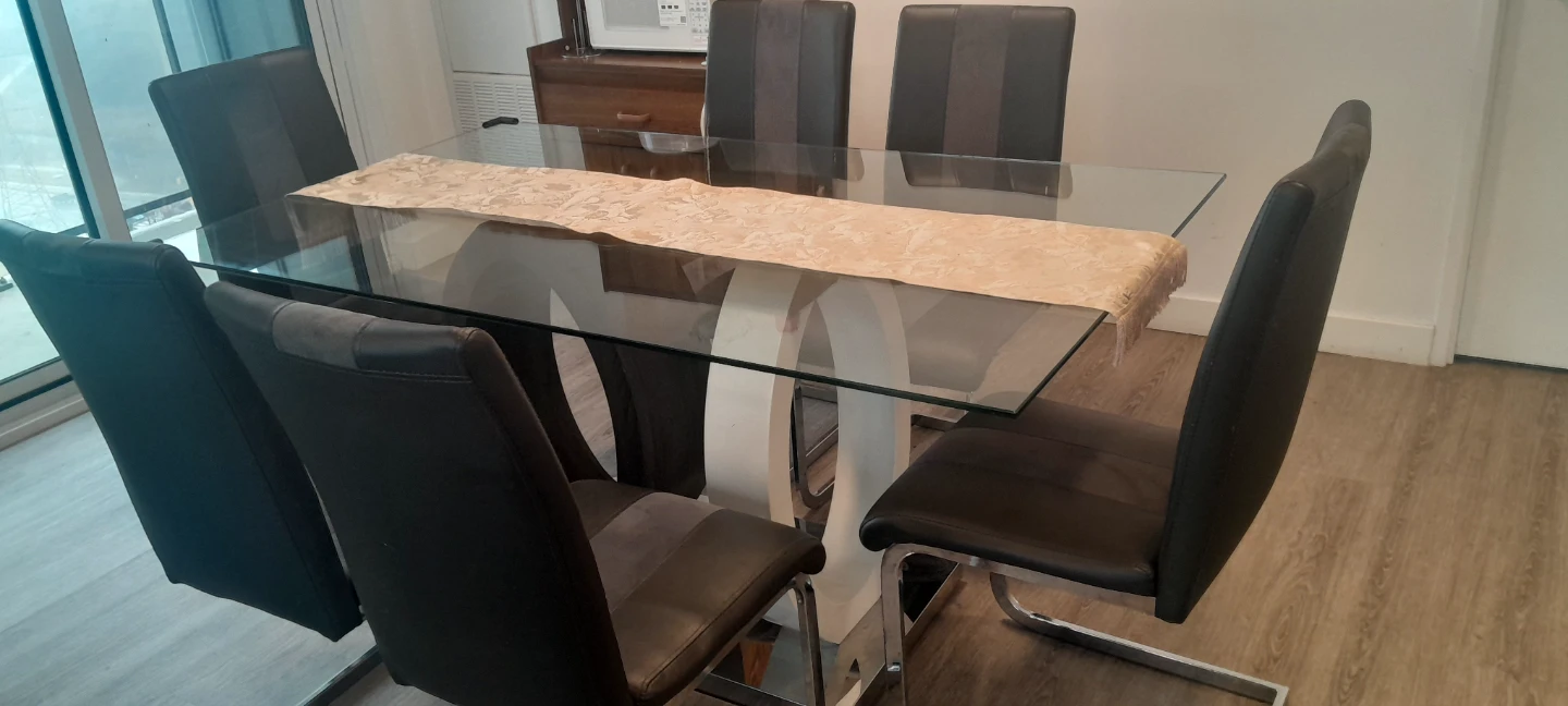Glass Dining Table with 6 Chairs - photo 2