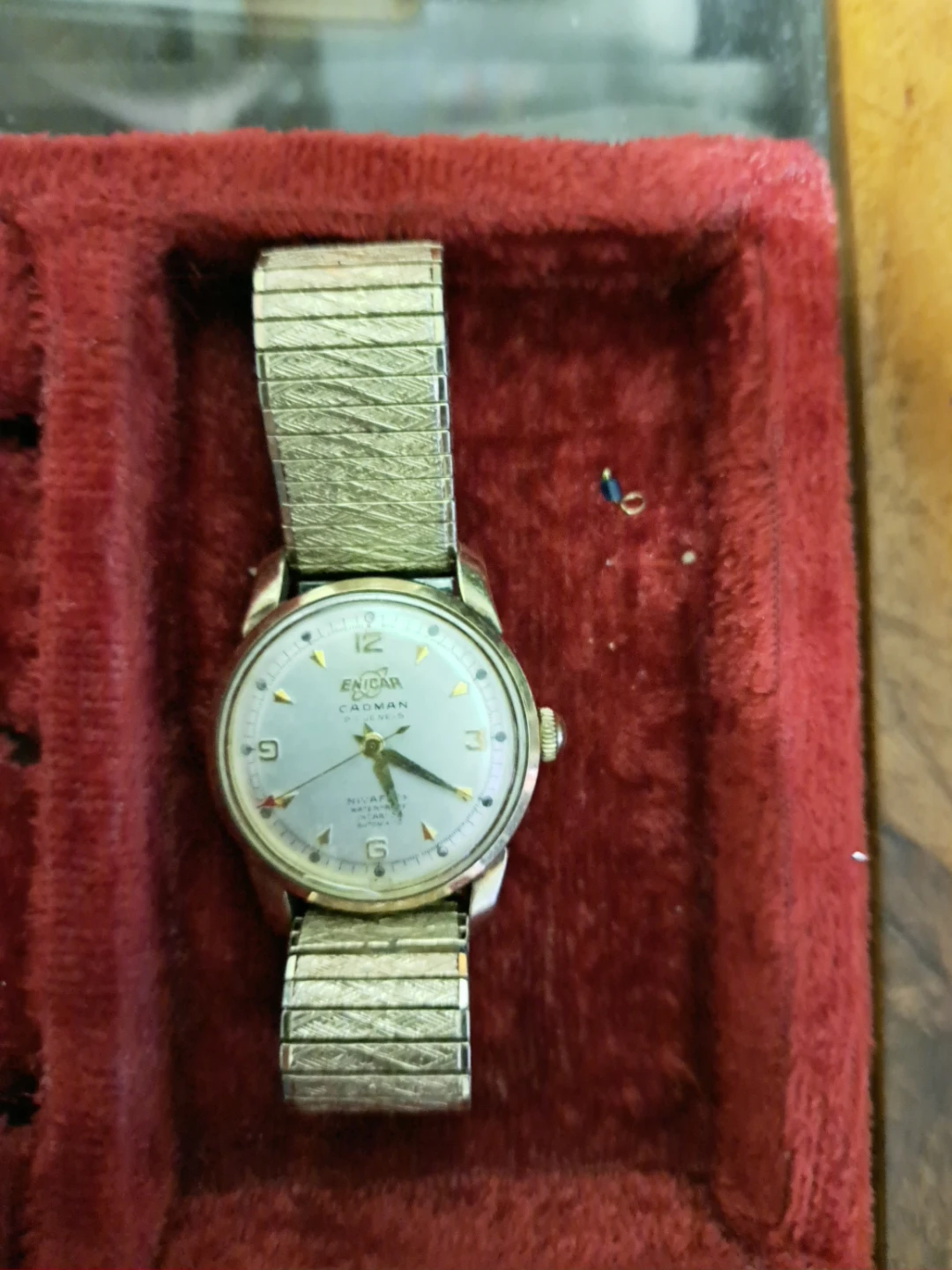 🌱Enicar - 14K Gold Bezel ,80 microns Gold loops   watch