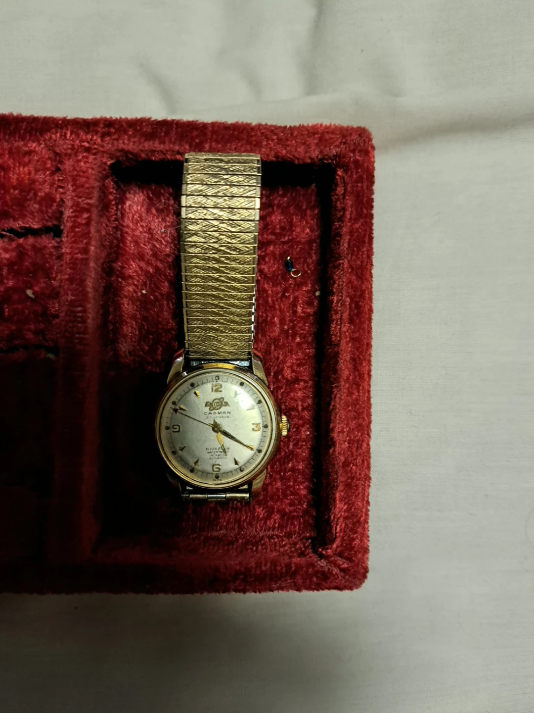 🌱Enicar - 14K Gold Bezel ,80 microns Gold loops   watch - photo 3