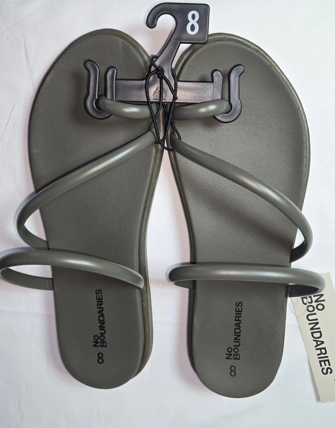 No Boundaries Women's Flip Flop Sandals Size 8 Olive Green