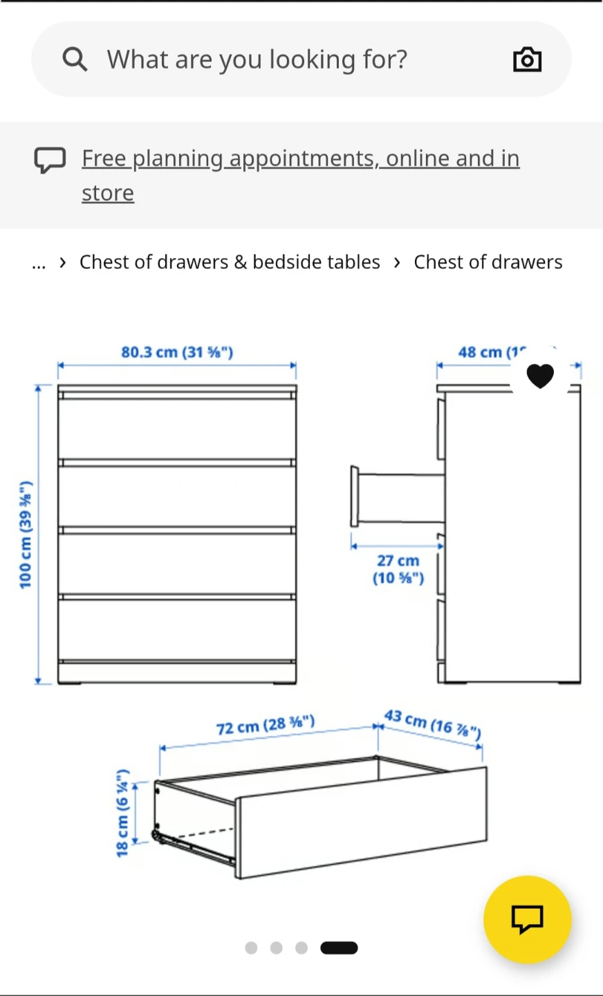 IKEA 4-Drawer Chest of Drawers - Black - photo 2