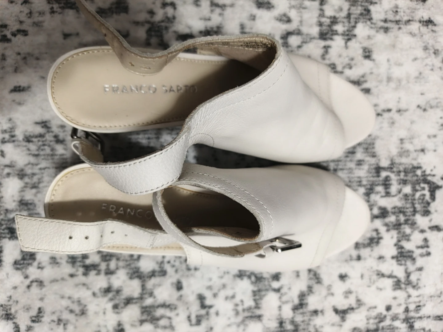 Franco Sarto White Leather Slingback