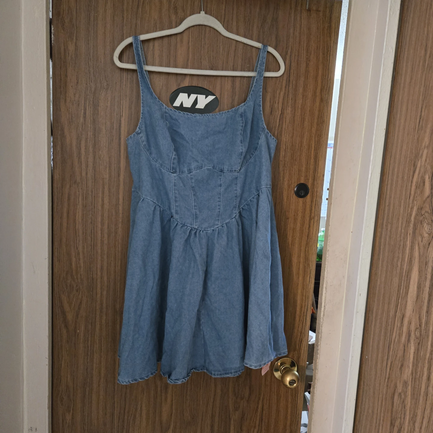 Blue Denim Dress with Zipper Back