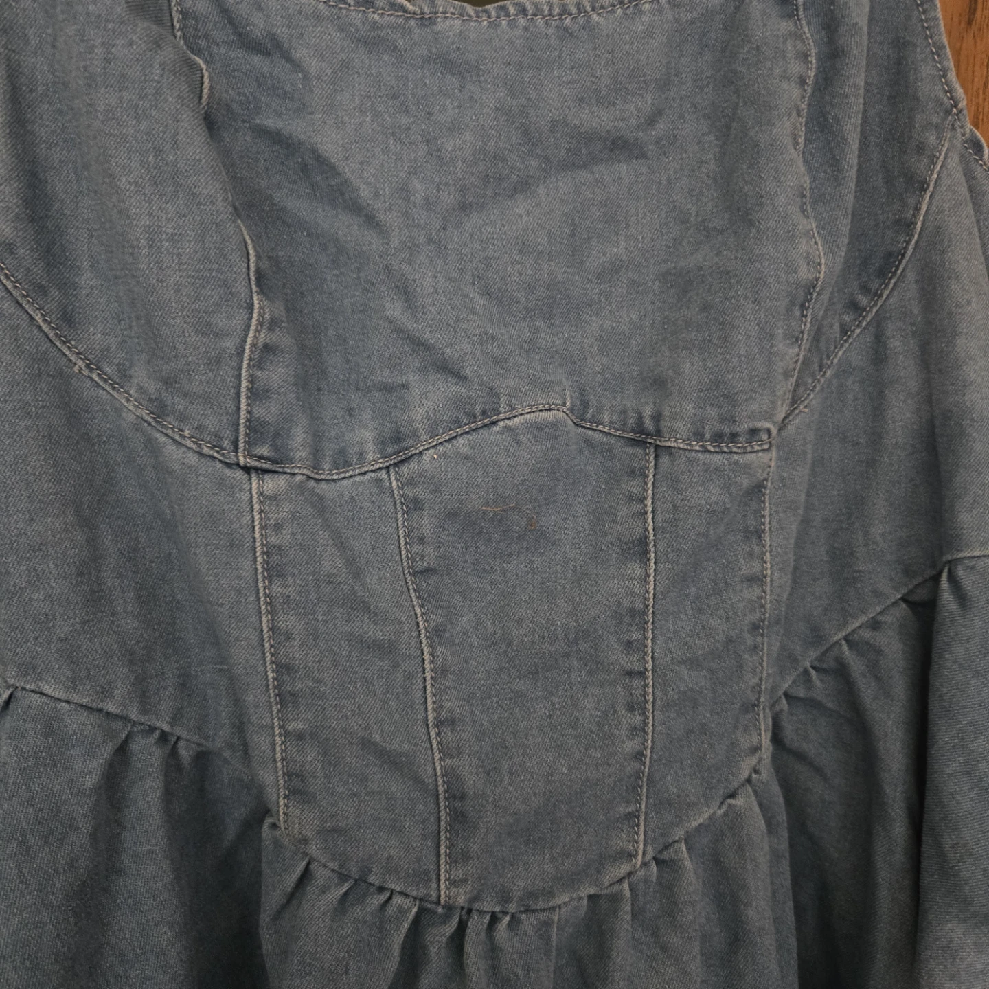 Blue Denim Dress with Zipper Back - photo 2