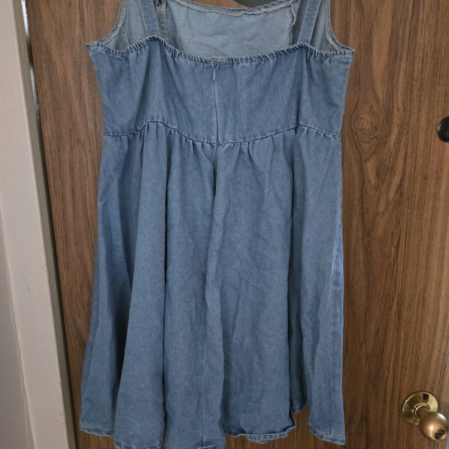 Blue Denim Dress with Zipper Back - photo 3