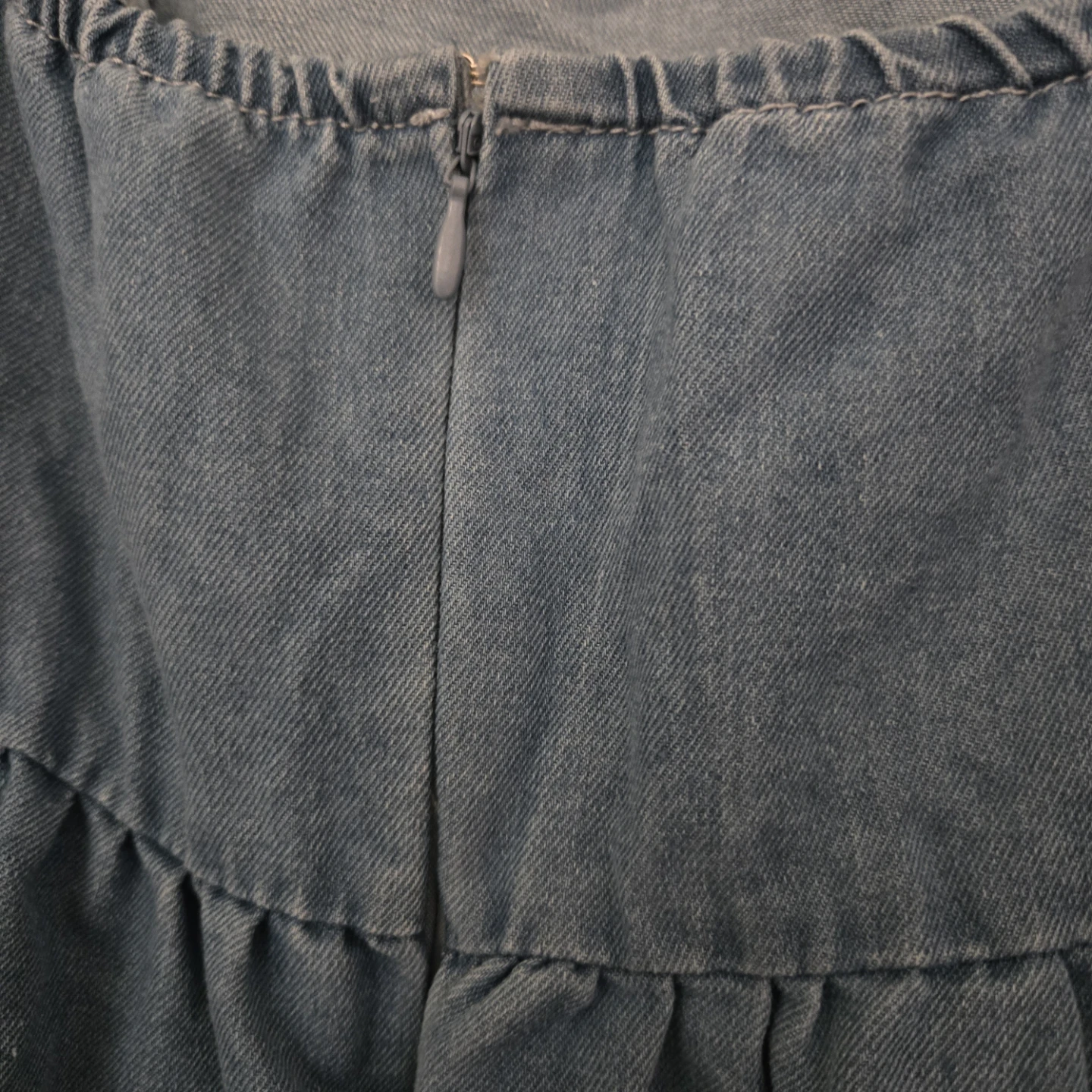 Blue Denim Dress with Zipper Back - photo 4
