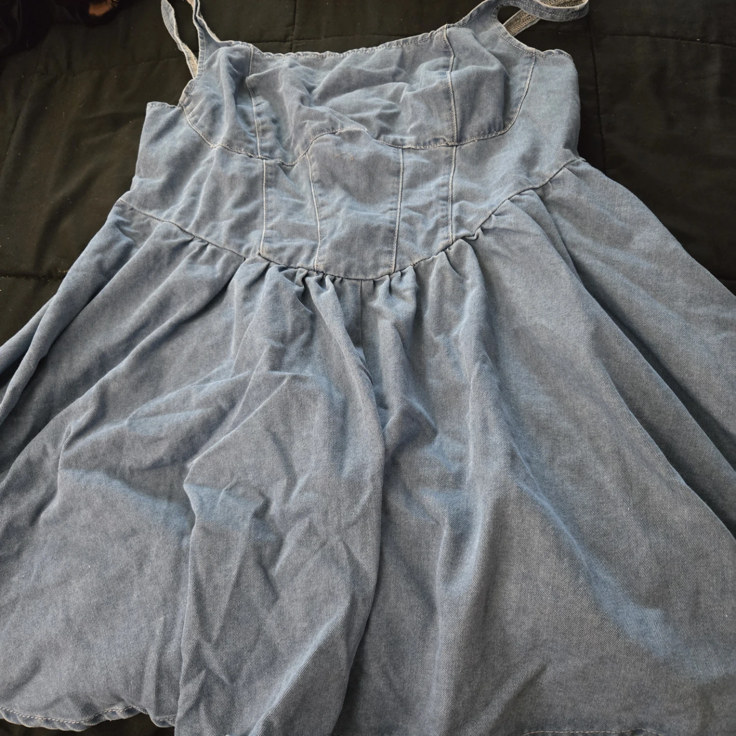 Blue Denim Dress with Zipper Back - photo 5