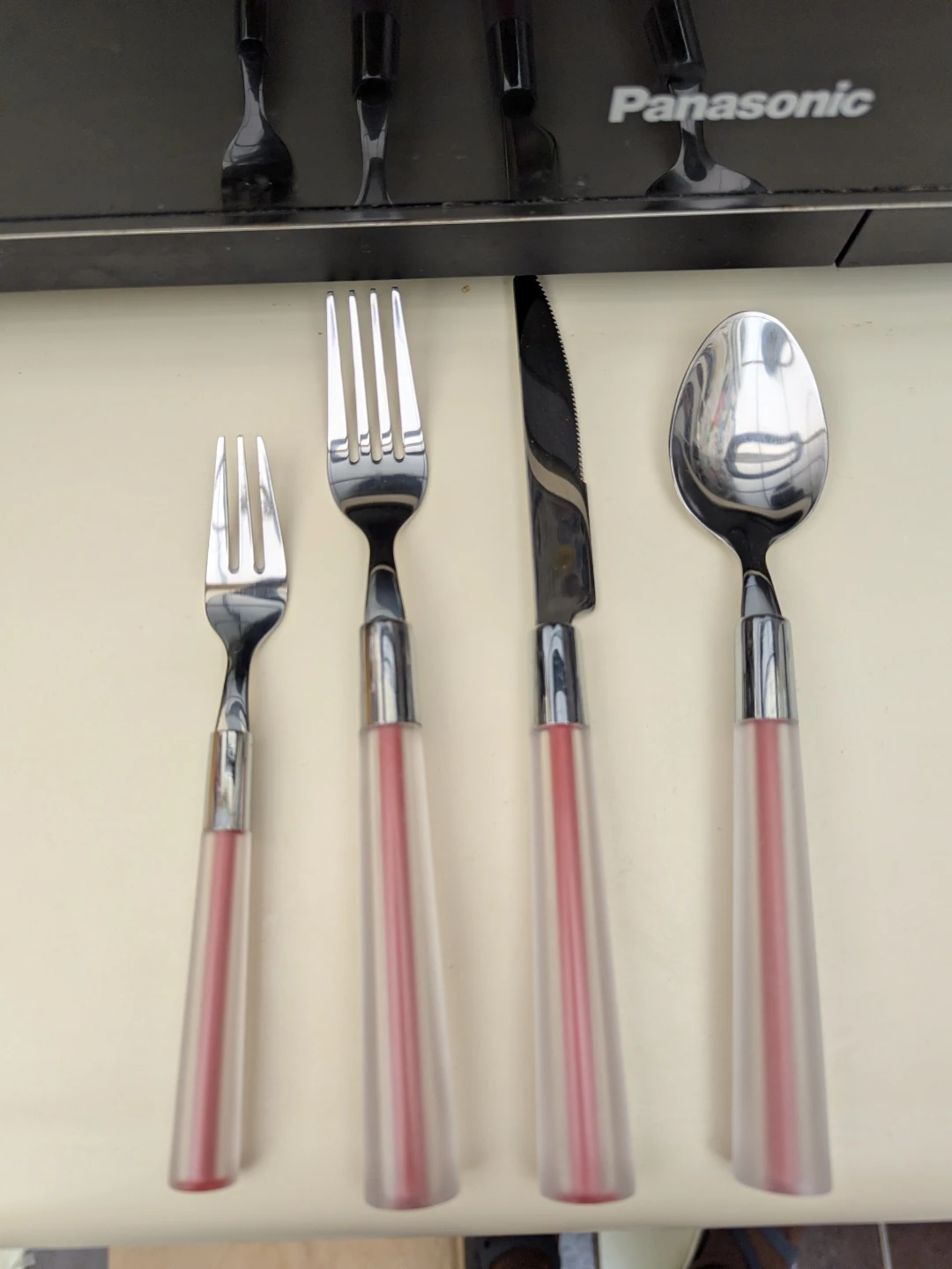24-piece Cutlery Set with Red Handles - photo 2