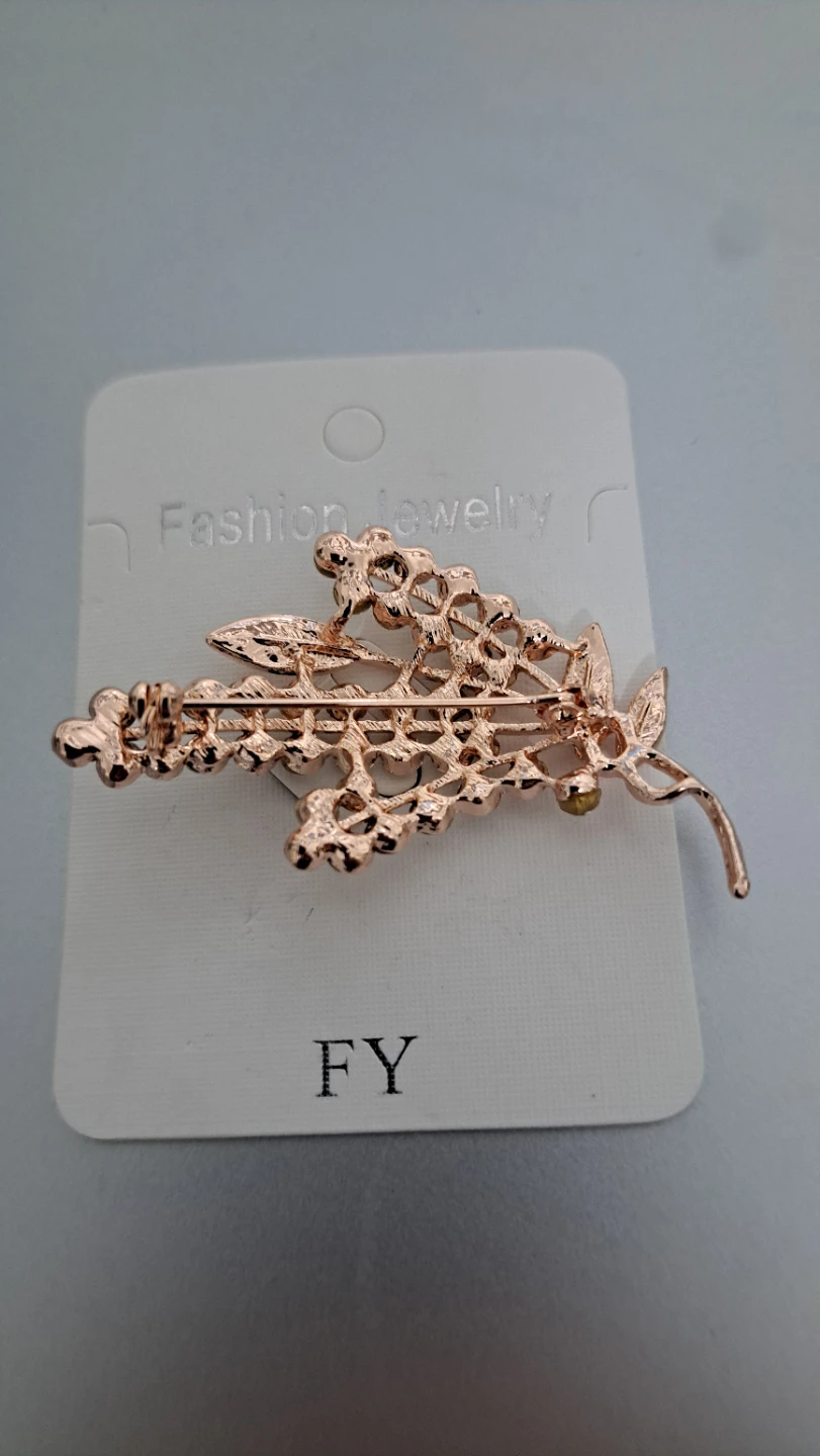 Rose Gold Crystal Flower Brooch - photo 2