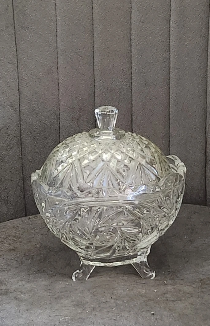 1 footed crystal lifted candy  dish