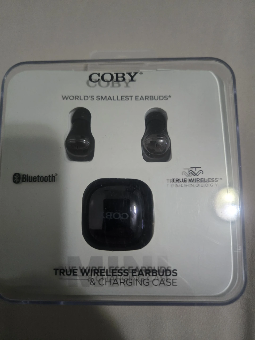 Coby Mini True Wireless Earbuds & Charging Case - Black - photo 2