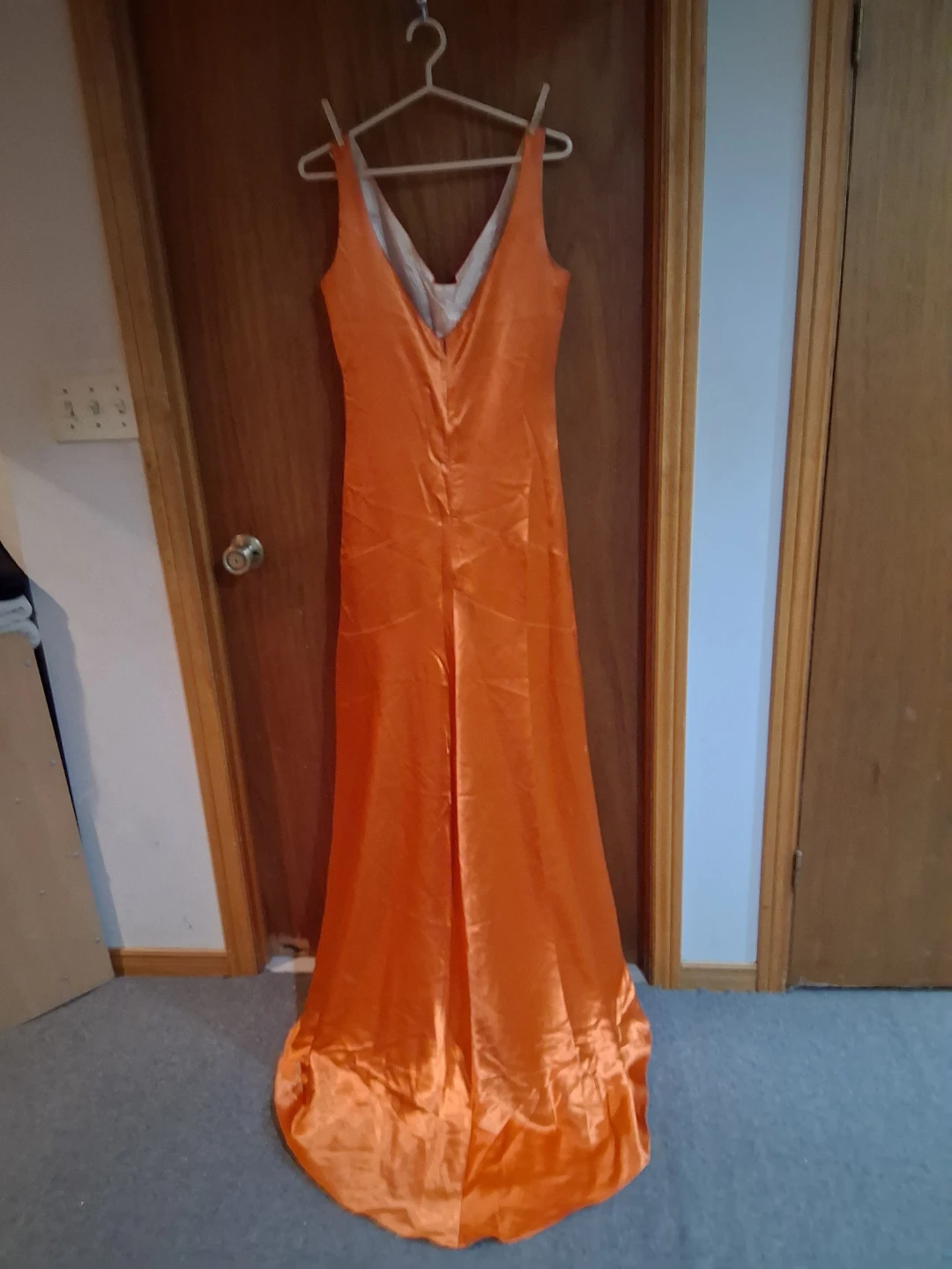 Orange Satin Evening Gown - photo 2