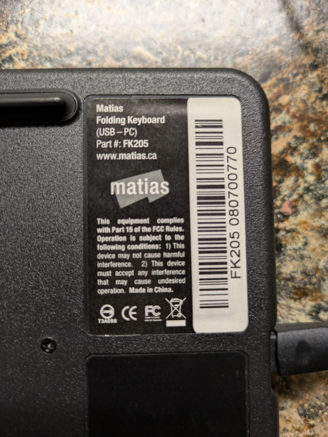 Matias Folding Keyboard (USB-PC) FK205 - photo 3