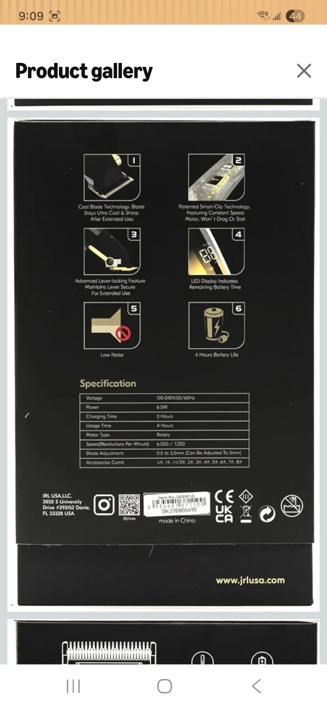JRL Professional Cordless Hair Clipper - photo 3