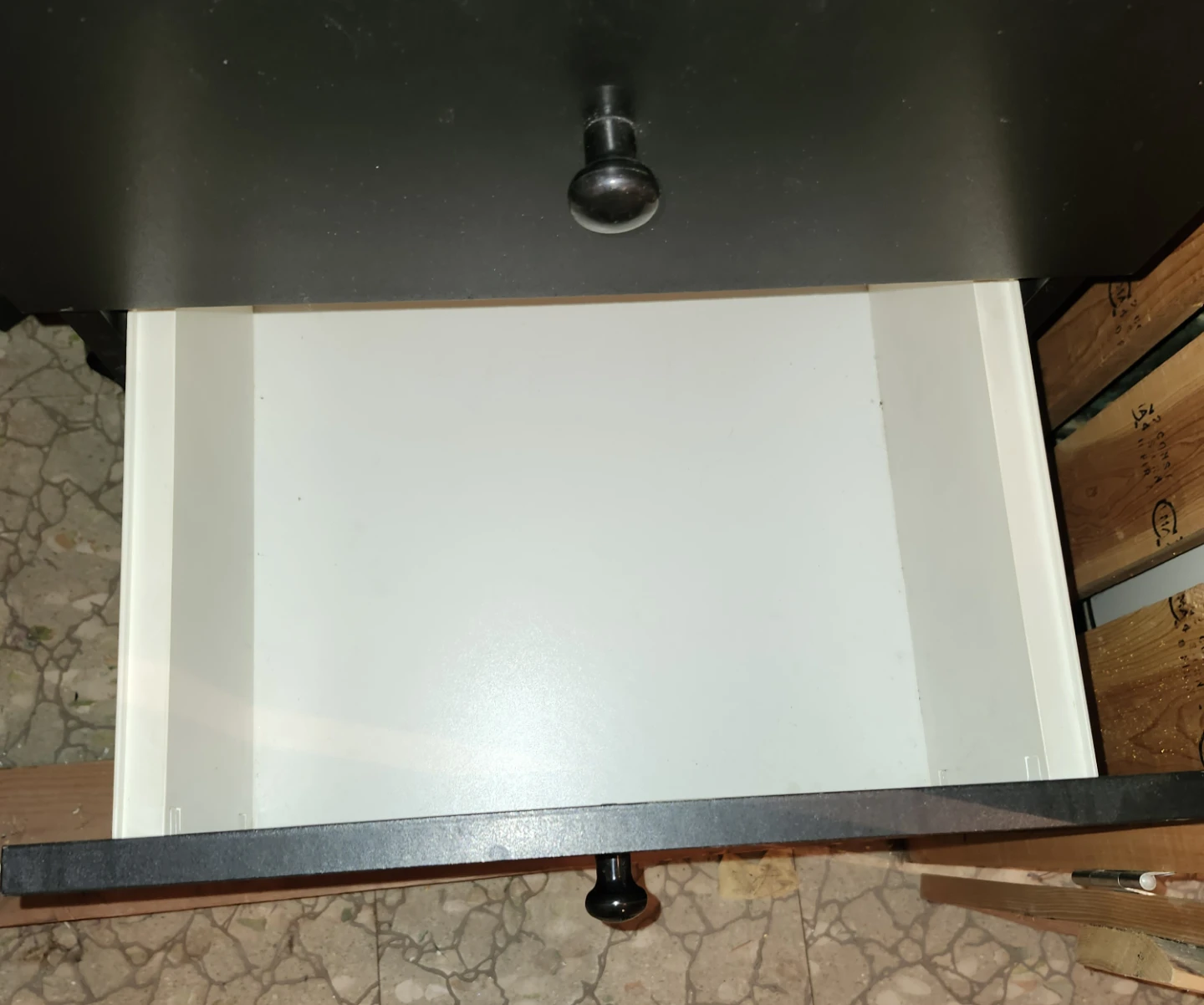 Black 3-Drawer Bedside Cabinet - photo 3