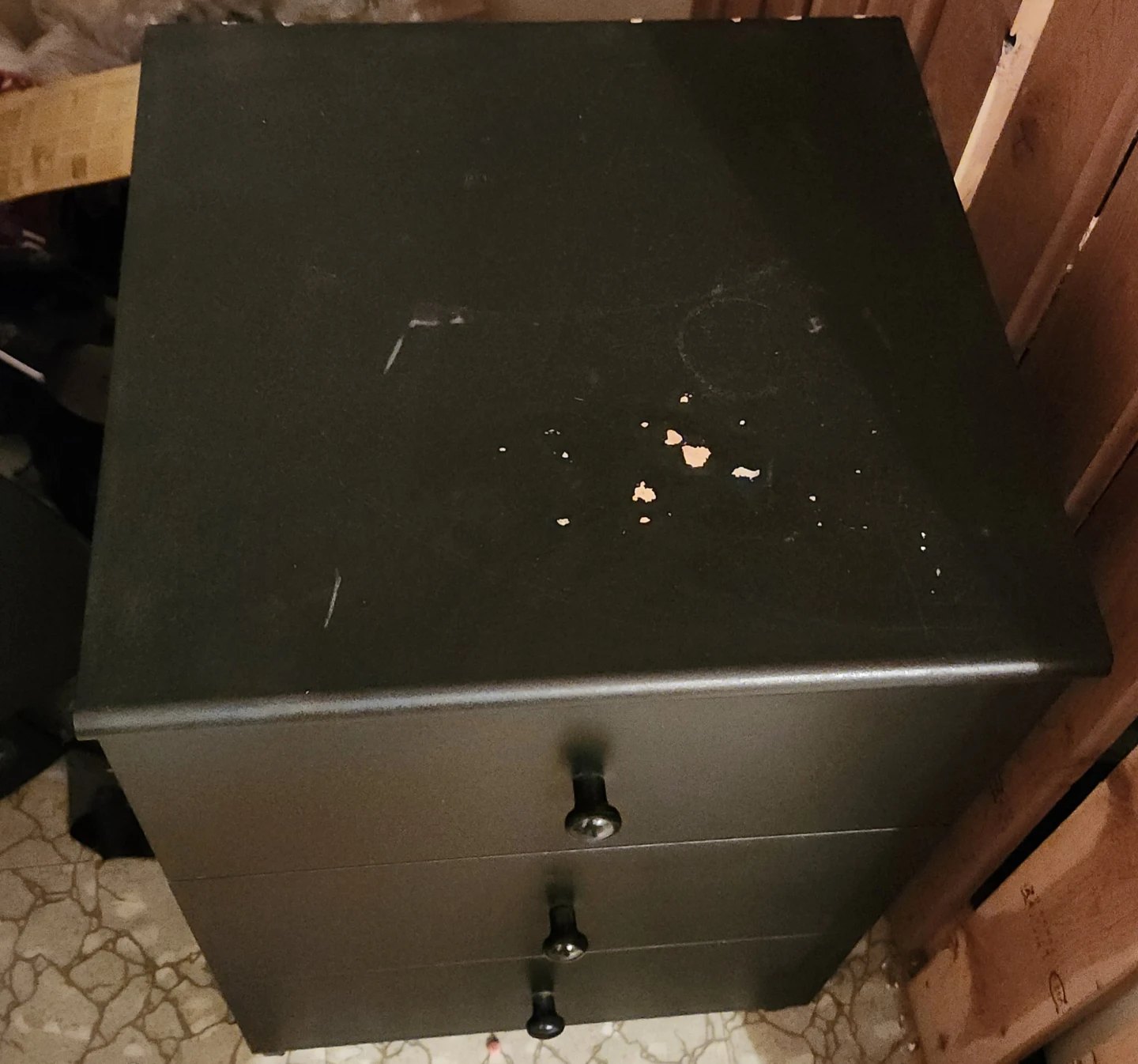 Black 3-Drawer Bedside Cabinet - photo 5