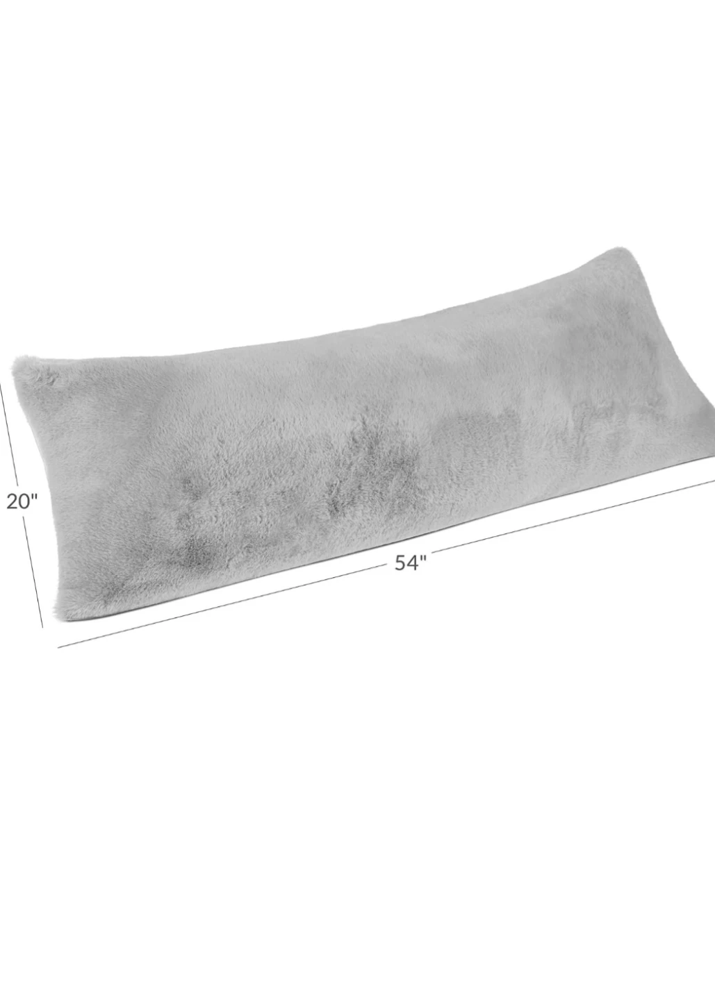 Milliard Full Body Pillow 20"x54" Light Grey Faux Fur - photo 2