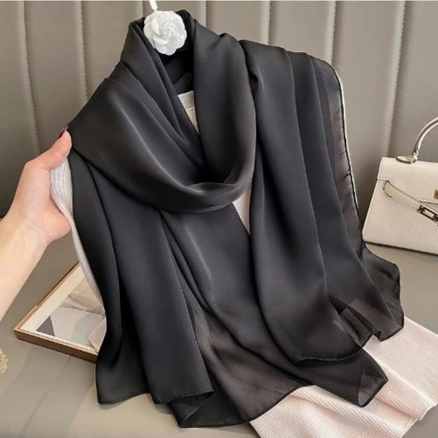 Black Chiffon Scarf