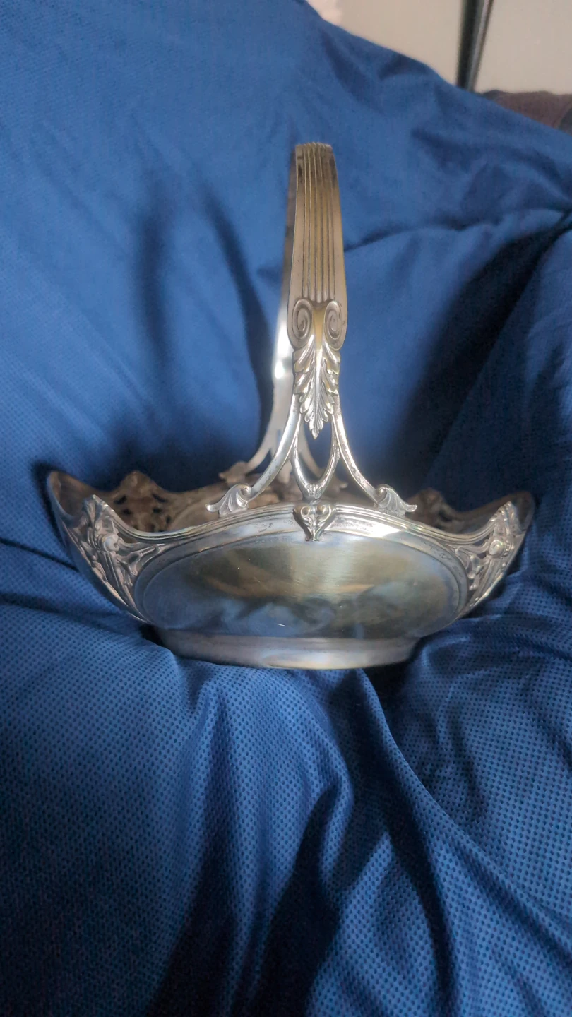 Antique WMF Art Nouveau Silver-Plated basket Ostrich Mark
