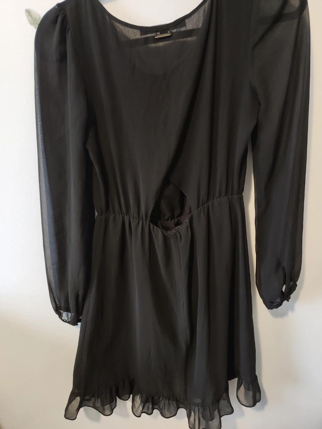 Guess Black Sheer Sleeve Dress Small