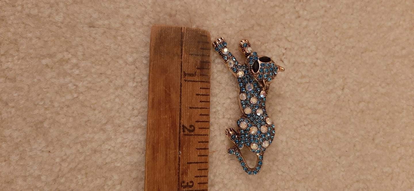 Sparkly Cat Brooch Rhinestone Pin - photo 3