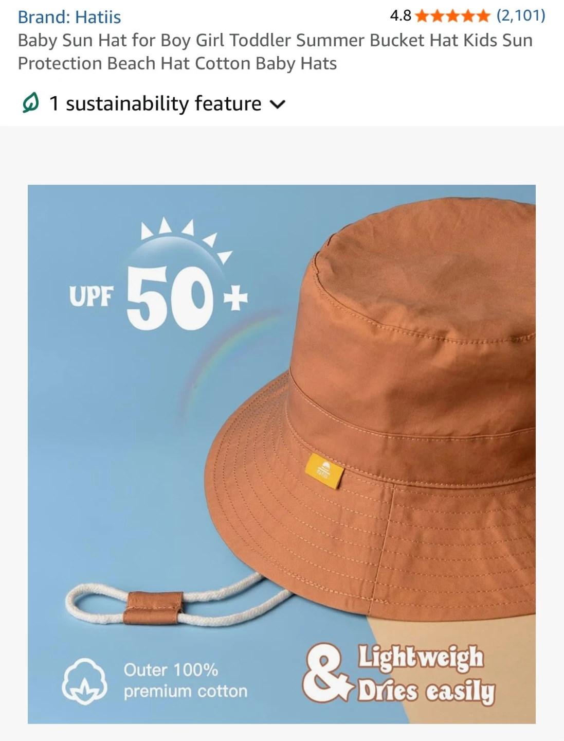 Baby Bucket Sun Hat UPF 50+ 🌱 - photo 2