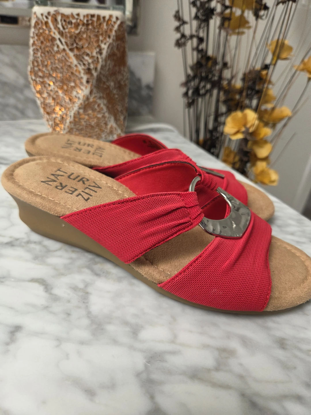 Naturalizer Red Wedge Sandals