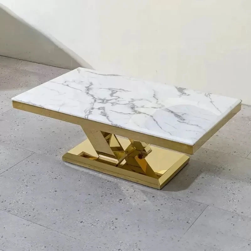 Royale Luxurious Marble Top Coffee Table with Gold Base - photo 3