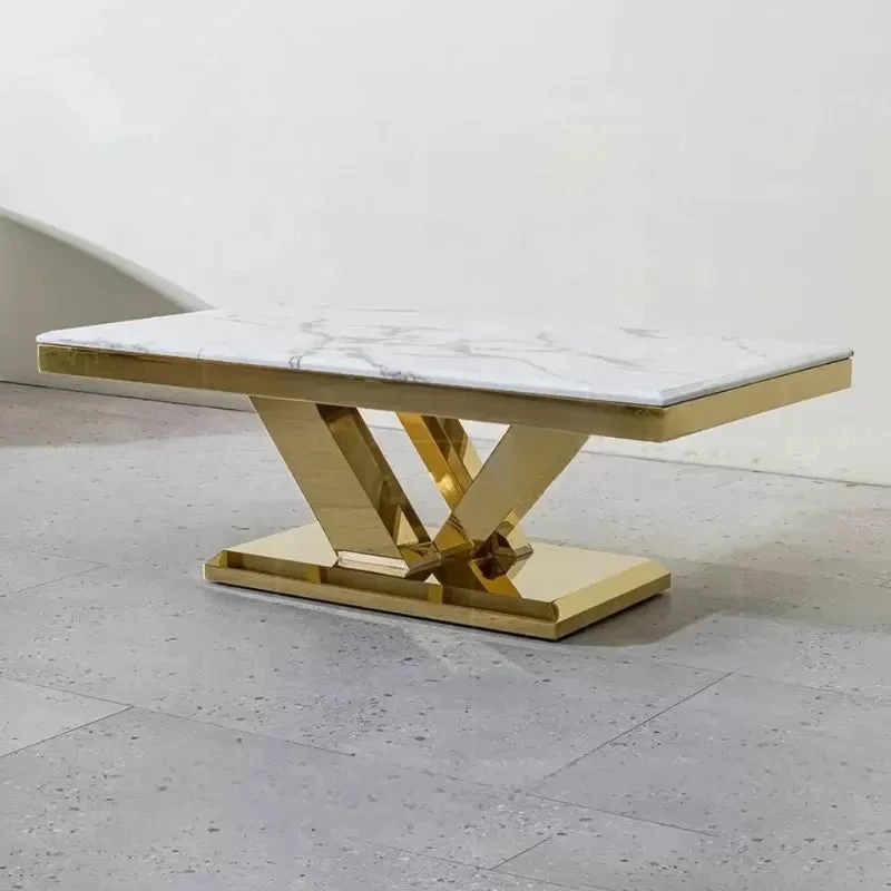 Royale Luxurious Marble Top Coffee Table with Gold Base - photo 5