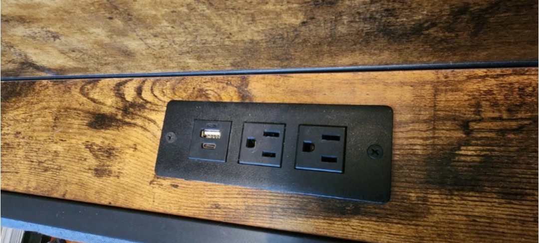 Industrial Style Headboard with Built-in Outlets and USB Ports - photo 2