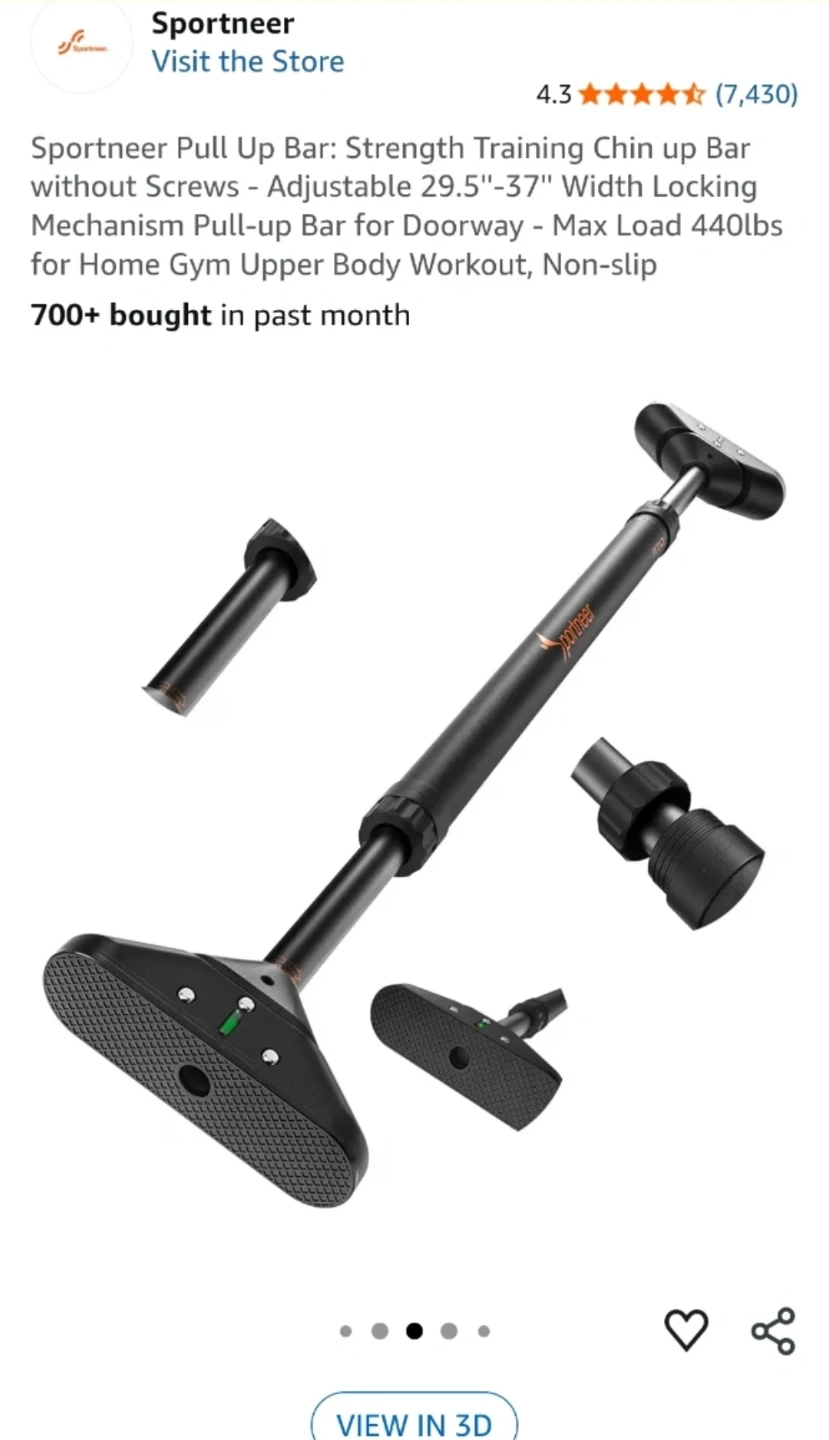 Moving sale - Sportneer Pull Up Bar - Adjustable 29.5"-37"