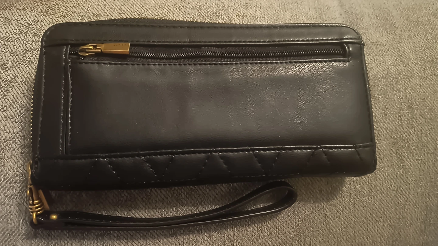 Guess Black Quilted Zip Around Wallet with Wristlet - photo 2