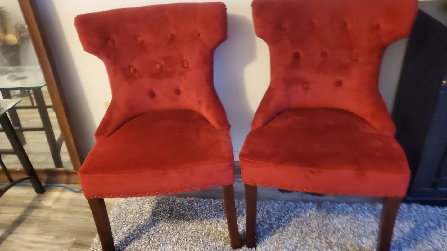 Red Velvet Tufted Accent Chair $135 for both