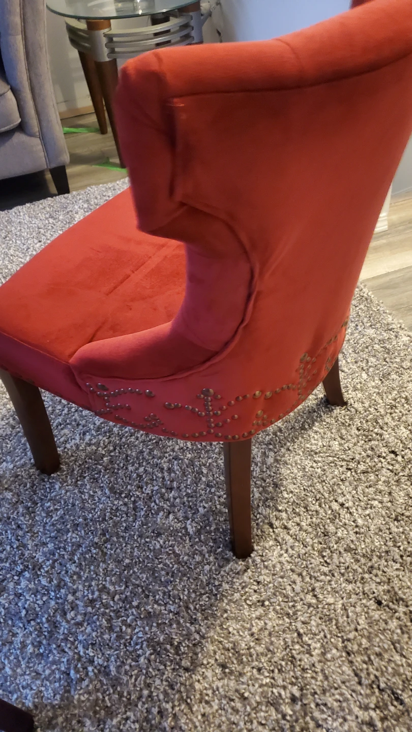 Red Velvet Tufted Accent Chair $135 for both - photo 2