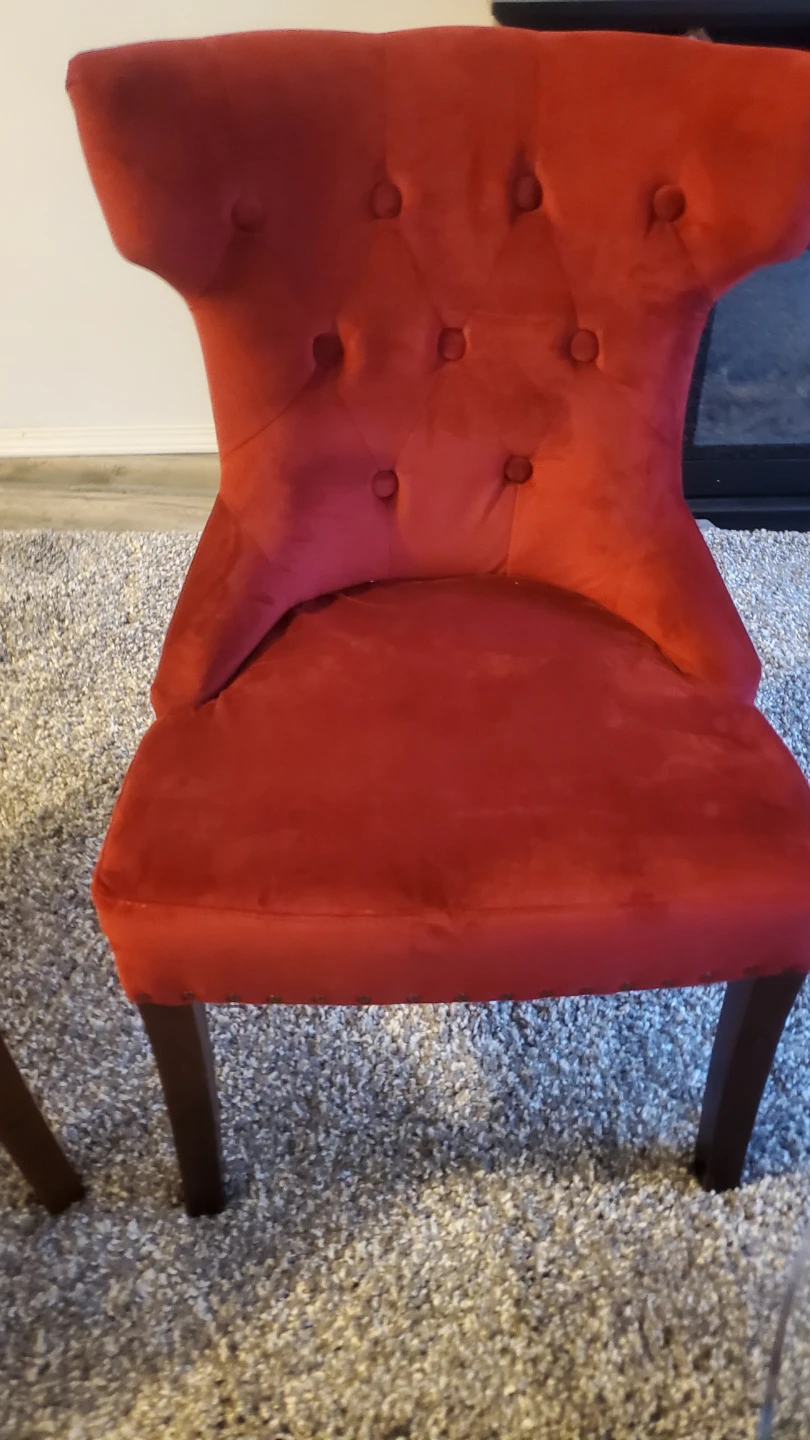 Red Velvet Tufted Accent Chair $135 for both - photo 4