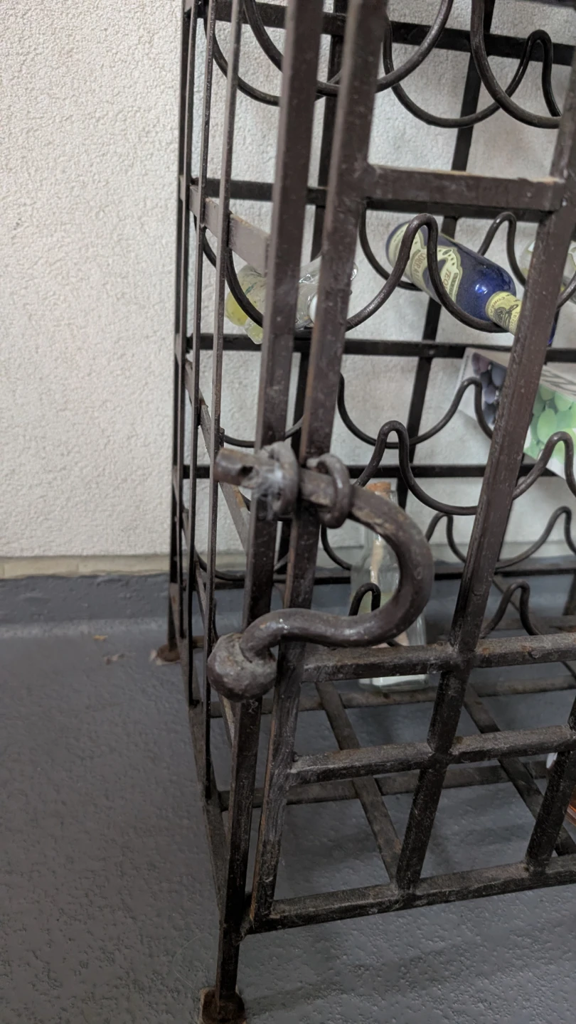Vintage Iron Wine Rack Cage - photo 2