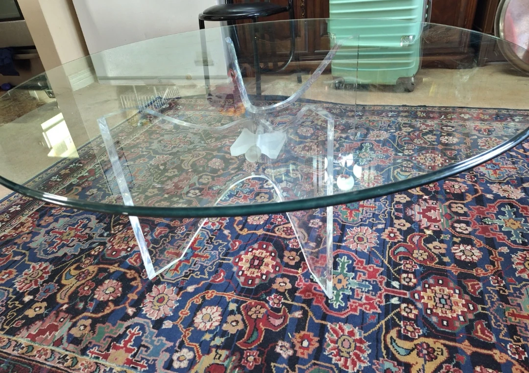 Glass Top Coffee Table with Clear Acrylic Base - photo 2